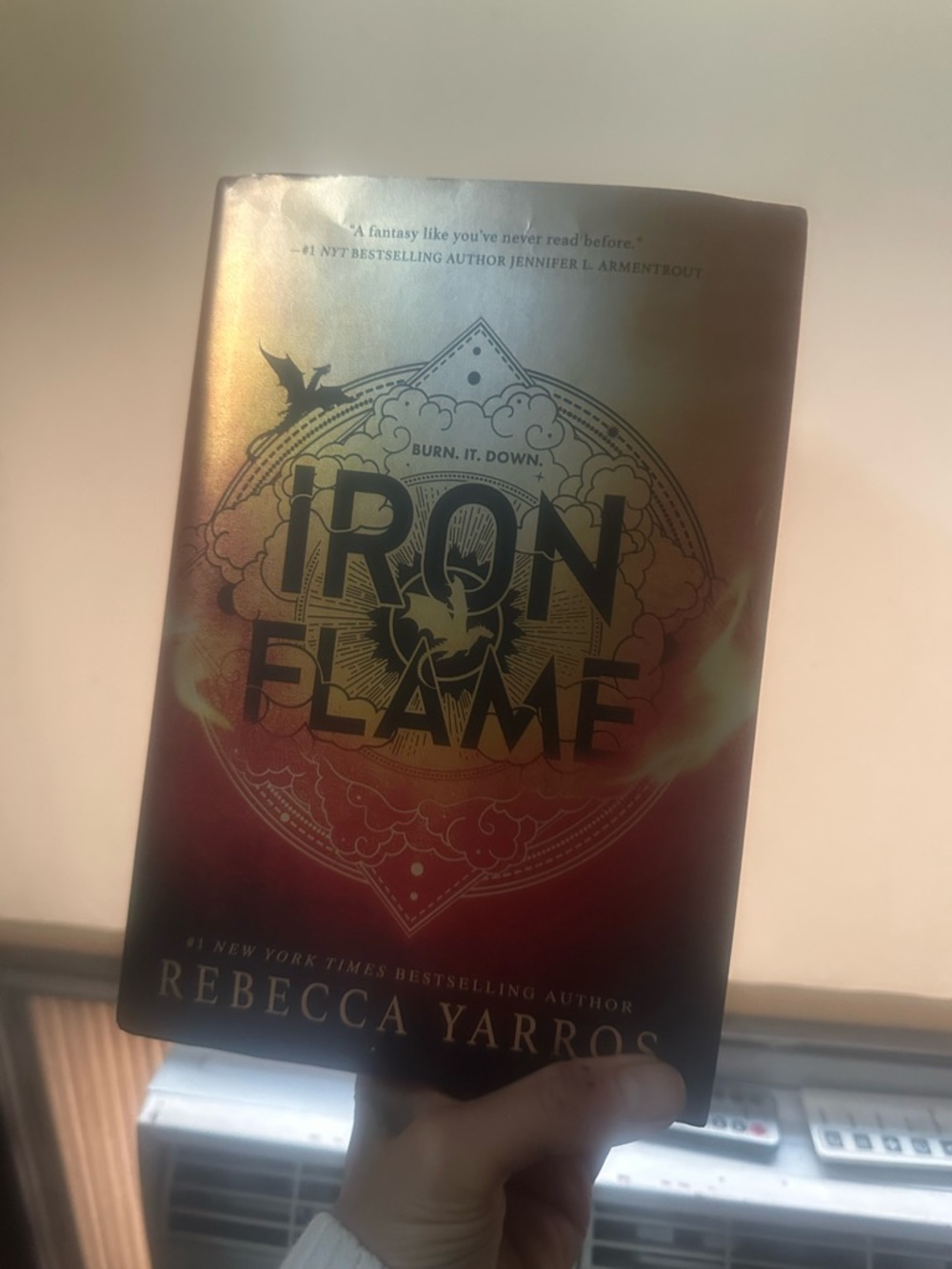 Iron Flame by Rebecca Yarros - Red and Gold Hardcover